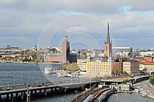 Panorama View of Stockholm Old Town Buildings in Sweden