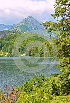 Strbske pleso lake in High Tatras in Slavakia