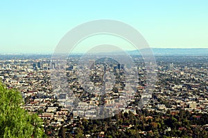 Panorama view of the streets of los angeles from above