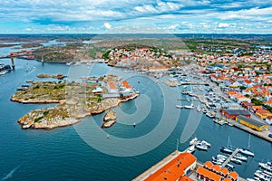 Panorama view of Swedish town Kungshamn