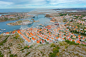 Panorama view of Swedish town Kungshamn