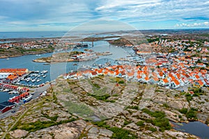 Panorama view of Swedish town Kungshamn