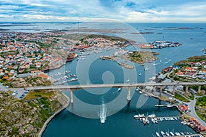 Panorama view of Swedish town Kungshamn