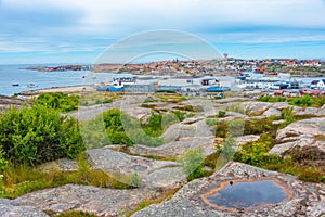 Panorama view of Swedish town Kungshamn