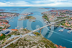 Panorama view of Swedish town Kungshamn