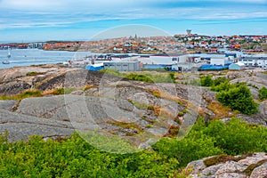 Panorama view of Swedish town Kungshamn