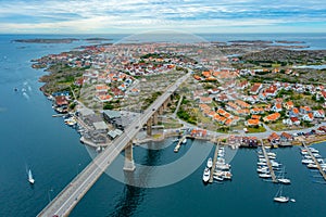 Panorama view of Swedish town Kungshamn