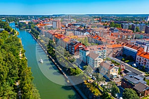 Panorama view of Swedish town Trollhattan