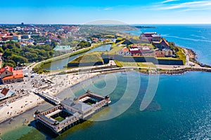 Panorama view of Swedish town Varberg