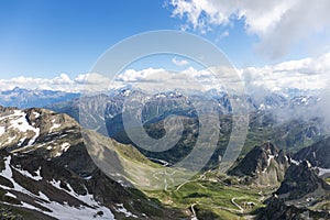 Panorama view of the Swiss Alps