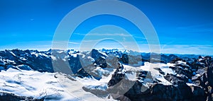 Panorama view of Swiss Alps