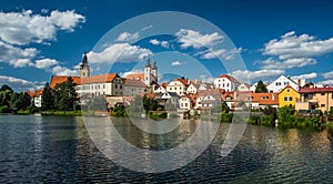 Panorama view of Telc city, Czech Republic photo