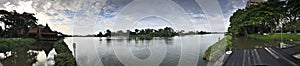 Panorama view of Tha Chin river in Thailand.