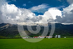 Panorama view to Eyjafjallajokull volcano Iceland