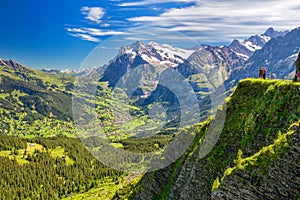 Panorama view to Grindelwald from Mannlichen