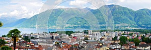 Panorama View to Locarno City from Cardada Mountain, Switzerland