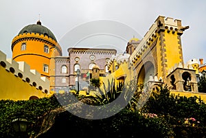 Panorama view to Pena palace, Sintra Portugal