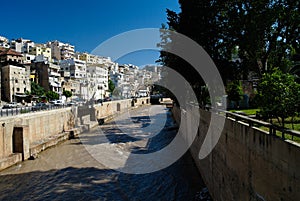 Panorama view to Tripoli city and Kadisha or Nahr Abu Ali River in Lebanon