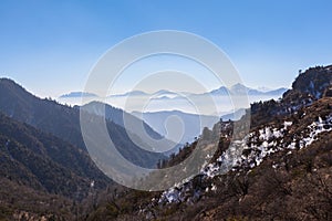 Panorama view on top of cattle back mountain