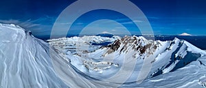 Panorama view on Top of Mount St. Helens