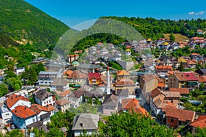 Panorama view of Travnik town in Bosnia and Herzegovina