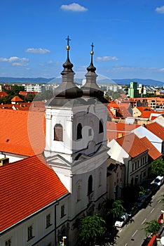 The panorama view of Trnava historical center