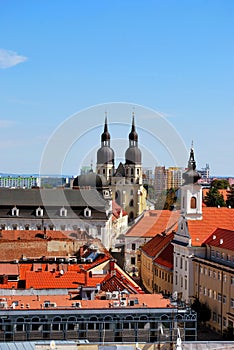 Panoramatický výhled na historické centrum Trnavy