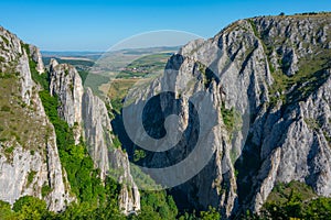 Panorama view of Turda gorge in Romania