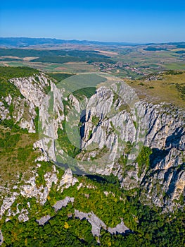 Panorama view of Turda gorge in Romania