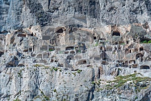 Panorama view of Vardzia caves in Georgia