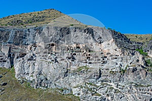 Panorama view of Vardzia caves in Georgia