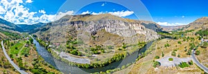 Panorama view of Vardzia caves in Georgia