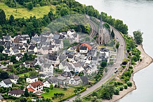 Panorama of view of Village of Boppard at Rhine River,middle Rhine Valley,Germany