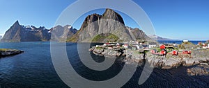 Panorama view of village Reine, Norway