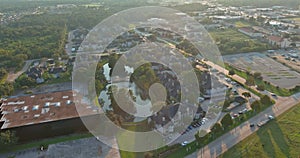 Panorama view West of downtown suburb of Houston , Texas in the distance