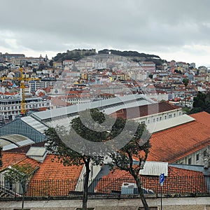 panorama from viewpoint San Pedro de Alcantara in Lisbon Portugal