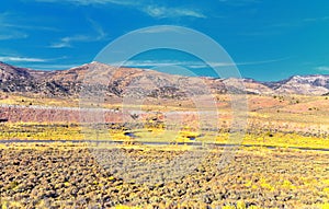 Panorama views of mountains, desert and landscape around Price Canyon Utah from Highway 6 and 191, by the Manti La Sal National Fo