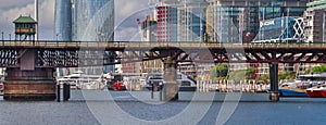 Panorama views of Sydney Darling Harbour Bridge NSW Australia. Residential apartments and office building