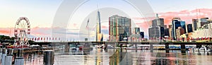 Panorama views of Sydney Darling Harbour NSW Australia. Residential apartments and office building