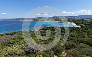 Panorama of Vignola Beach in Sardinia