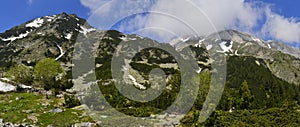 Panorama of Vihren mountain summit Pirin, Bulgaria