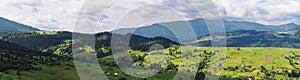 Panorama of the villiage at karpatian mountains