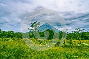 Panorama of volcano Arenal and view of beautiful nature of Costa Rica, La Fortuna, Costa Rica. Central America