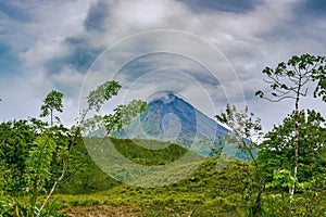 Panorama of volcano Arenal and view of beautiful nature of Costa Rica, La Fortuna, Costa Rica. Central America