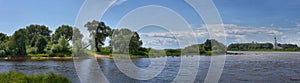 Panorama of the Volkhov river and Yuriev monastery in the vicinity of Novgorod