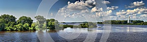 Panorama of the Volkhov River and Yuryev of the monastery near N