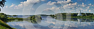 Panorama of the Volkhov River and Yuryev of the monastery near N