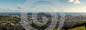 Panorama of Waikiki and Honolulu from Tantalus Overlook on Oahu