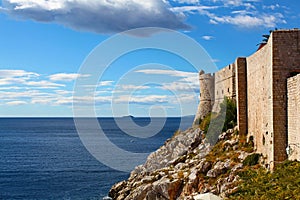 Panorama of walls which is defending old Dubrovnik