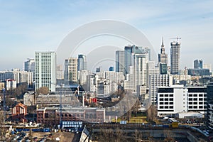 Panorama of Warsaw city